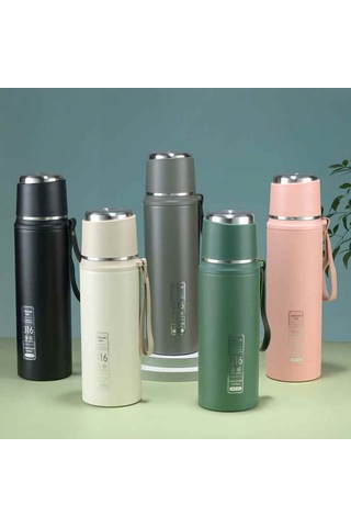 Kapris Çift Katlı Paslanmaz Çelik Termos Siyah 1 Litre Kap-294 Siyah