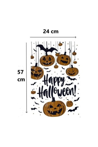 Halloween Temalı Balkabaklı Duvar Sticker Seti Çok Renkli