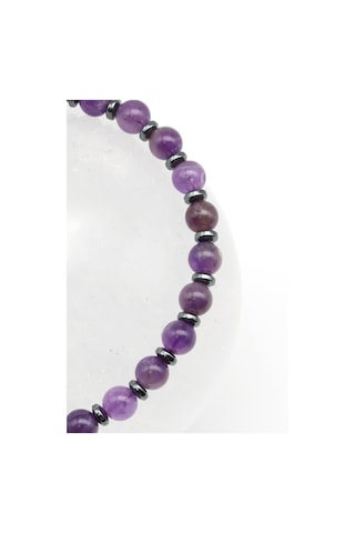 Ametist Doğal Taş Makrome Örme Bileklik Çok Renkli
