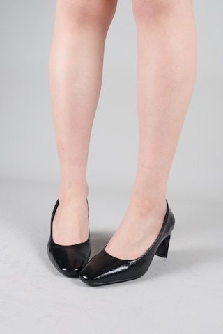Birikon Cerıl Alçak Topuklu Stiletto Siyah-8641 Siyah