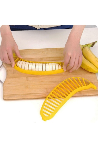 Mutfak Aletleri Plastik Muz Dilimleyici Kesici Meyve Sebze Aletleri Salata Yapıcı Pişirme Aletleri Arı Sarı