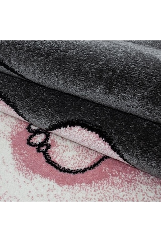 Yıldız Ve Fil Desenli Çocuk Halısı Gri-pembe-beyaz Gri - Pembe