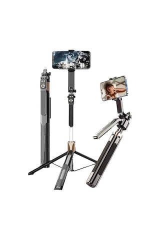 Bluetooth Kumandalı 185cm Tripod Selfie Çubuğu/go Pro Uyumlu / 360 Pan Kolu Özellikli Diğer