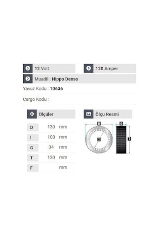 Nursan 161312 Statör 12v 120a Doblo.vectra