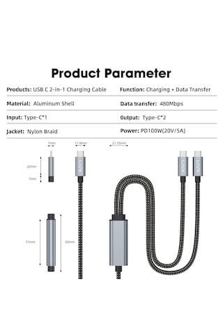 Livx 100w Çift Uçlu Type-c Pd Şarj Ve Veri Kablosu E-mark Chip,
