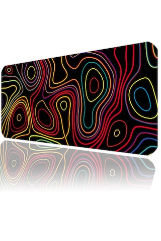 İlyuka Mousepad 90x40cm Büyük Boy Xxl Mp379040 Colored Topography