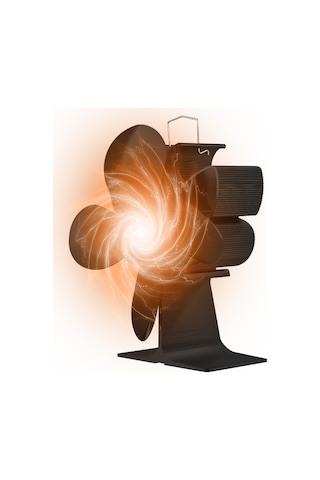 Hangfox Siyah Isı Çalışır Kömür Ofisi Fanı, 4 Kanatlı, Ateşten Otomatik Başlar, Aşırı Isı Korumalı, Taşınabilir, Sessiz, 172mm Çapı