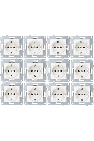 Viko Karre Topraklı Priz 12 Adet - Çerçevesiz