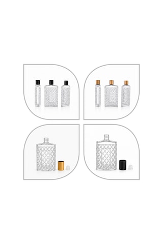 200 Ml 3 Adet Kristal Kolonya Şişesi