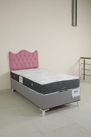 Azrayatakmobilya Tek Kişilik Yatak+Baza+Kapitoneli Başlik