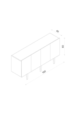 Enwood Capella Beyaz Mdf 4 Kapaklı Raflı 160 Lık Konsol Beyaz 160 X 80 Diğer