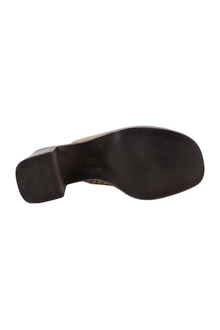 Albishoes Albini 26y1101026 Hakiki Deri Topuklu Kadın Terlik Bej