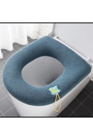 Örgü Yumuşak Dokulu Yıkanılabilir Klozet Kapağı Kılıfı