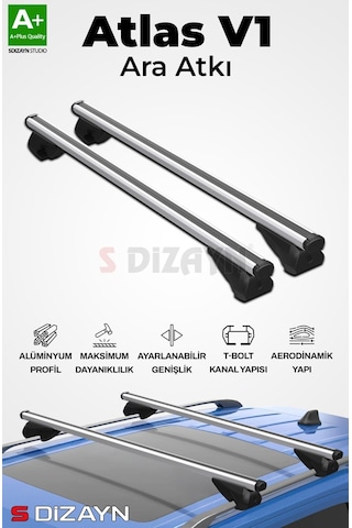 Drstuning S-dizayn Vw Passat B7 Alltrack S-bar Atlas V1 Ara Atkı Tavan Taşıyıcı Barı Gri 130 Cm 2010-2014 A+ Kalite