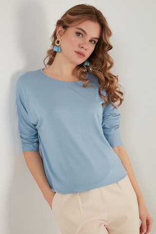 Lela Bisiklet Yaka Truvakar Kol Bayan Bluz 5861416Y Bebe Mavi