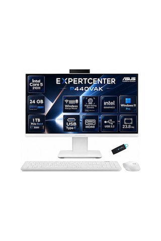Asus Expertcenter P440 P440VAK-C516512W0DRNP06 Core 5 210H 24 GB 1 TB SSD 23.8'' FHD W11P AIO Masaüstü Bilgisayar