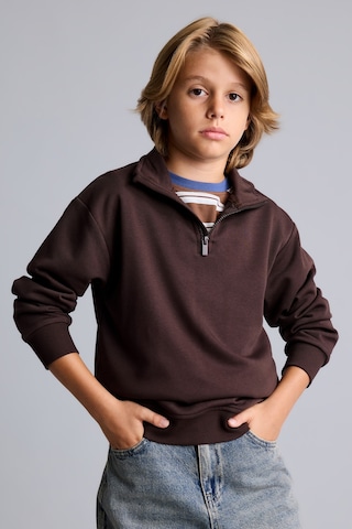 Defacto Oversize Yarım Fermuarlı Dik Yaka Sweatshirt Erkek Çocuk H7132a826aubn267 Kahve-bn267