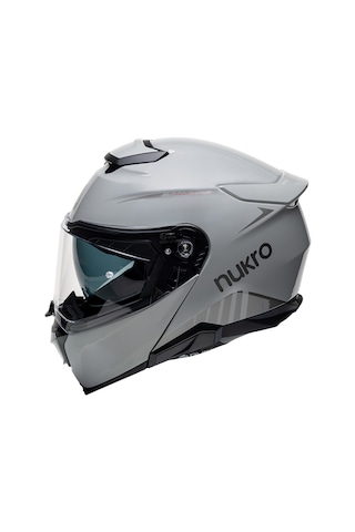 Nukro 937-sv Çene Açılır Motosiklet Kaskı Parlak Gri