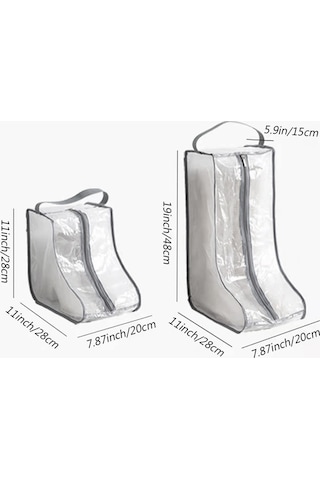 Xiaaokeji Kadın Uzun Ve Kısa Bot Saklama Çantaları, 2 Büyük+2 Küçük Seyahat İçin Gri