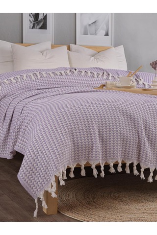 Battaniye Pamuk Piramid 180x200 Cm Lila