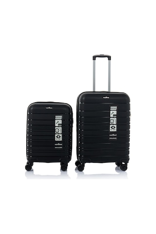 Hotowa Gold Pp Valiz 8010 Siyah Tsa Kilitli İkili Set Siyah