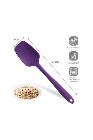 Silikon Kaşık Seti 3lü Büyük Boy Yanmaz Yapışmaz Çizmez Özel Renk