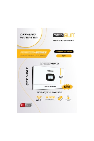 Mexxsun Premium 48v 12kw Tam Sinüs Akıllı İnverter Paralel /wi-fi/ Dual Output Mexx-p12kw