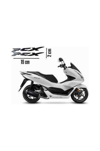 Pcx Amblem Logo 3d Sticker Yazı 2 Adet Set Siyah Renk Siyah