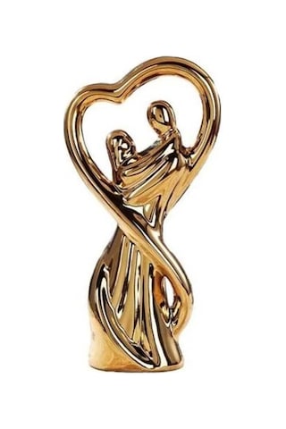 Novahub Altın Çiftler Heykeli Modern Oturma Odası Dekorasyonu El Yapımı Porselen Heykel Uzun Ömürlü Güzellik