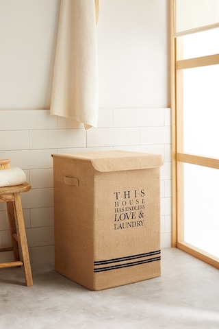 Ocean Home Textile Jüt Çamaşır Kutusu 36 x 36 x 56 cm