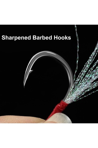 Novahub Parlak Tüylü Çelik Çift Kancalı Olta İğnesi - 10 Adet 20 - Balık Avı İçin Harika