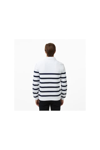 Nautica Erkek Beyaz Regular Fit Uzun Kollu Triko Çizgili K57023t Lacivert