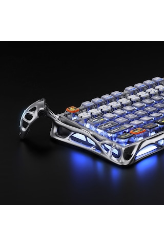 Gravastar Mercury K1 Pro Rgb Kablosuz Mekanik Gaming Klavye, Alüminyum Çerçeveli, İngilizce Q, Uzay