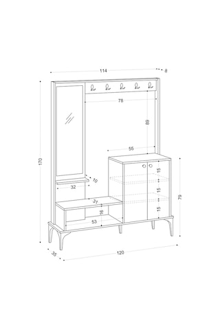 Decormet Andy Vestiyer Carrara Marble Çok Renkli