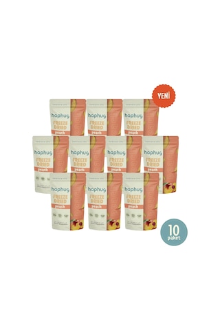 10'lu Paket Freeze Dried Şeftali - Dondurularak Kurutulmuş Şeftali 20g X 10 1 Adet