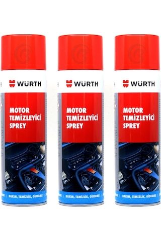 Würth 3x Motor Temizleyici Sprey 500 Ml Su Gerekmez