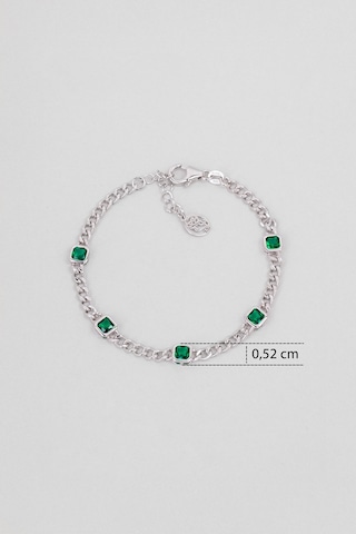 Arianna 18 Ayar Beyaz Altın Kaplama 19 Cm Gümüş Zincir Bileklik