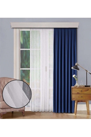 Kırık Beyaz Düz Tül Perde Şantuk Seyrek Pile 1'e 2 Pile-kırık Beyaz Kırık Beyaz