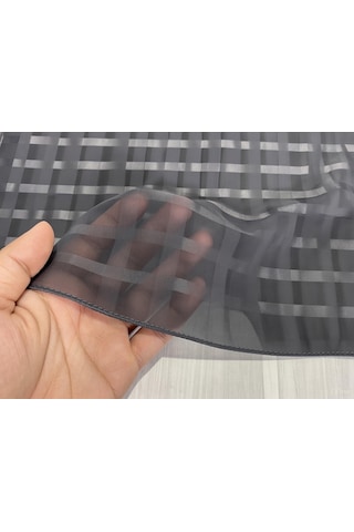 Jz Shop Kadın Kare Fular Eşarp - Ince Dokulu Modern Ekose 50 50 CM Gri