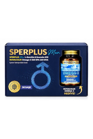 Sperplus Man L-karnitin Koenzim Q10 30 Saşe + Omega-3 30 Kapsül