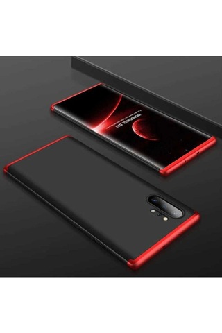 Galaxy Note 10 Plus Kılıf Zore Ays Kapak Siyah-Kırmızı