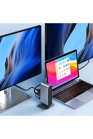Mt53 Type-c Usb Adaptör Hub 12in1 4k Hdmı Vga 4ad Usb 3.0 Rj45 10