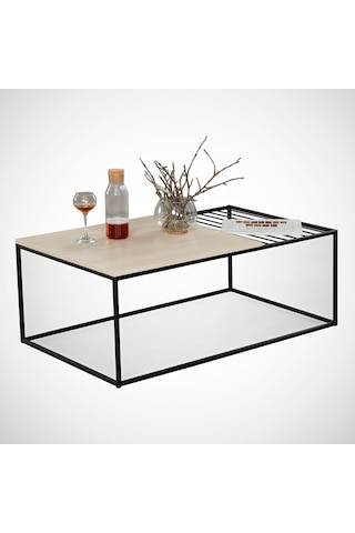 Zinus Orta Sehpa Metal & Orta Masa Açık Meşe /Metal Ayaklı Sehpa