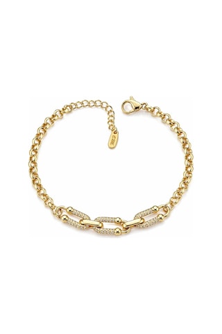 Cm Jewelry Zirkon Taşlı Tiffany Zincir Bileklik Gold Kadın Bileklik Altın