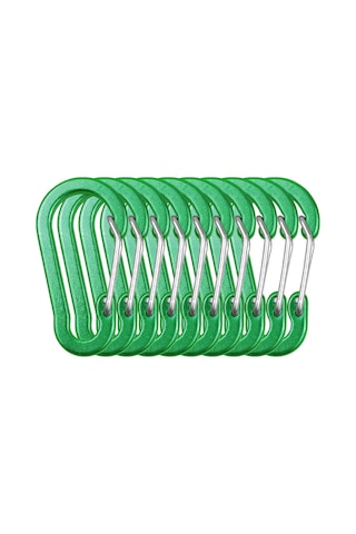 Vkemall Yeşil Alüminyum Allüvyum Dağcı Kilit, 50x26mm S Tipi Yaylı Kanca, 5 Adet Paket, 5.4g Ağırlık