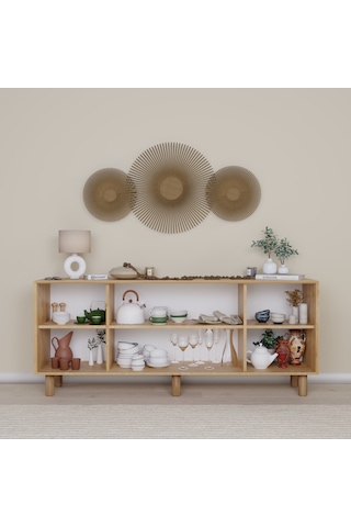 Bohem Serisi Natura 2 Kapak Pvc Hasır Desen Ceviz - Meşe Konsol Safir Meşe