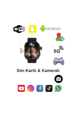 Hw S10 Call 5g Android Amoled Ekran Gps, Nfc, Kamera Yapay Zeka Destekli Akıllı Saat Btk Kayıt