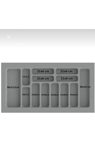 Çekmece İçi Kaşıklık Ve Kepçelik 86x49 Cm 78x40 Ölçülerine Kadar Kesilebilir Gri