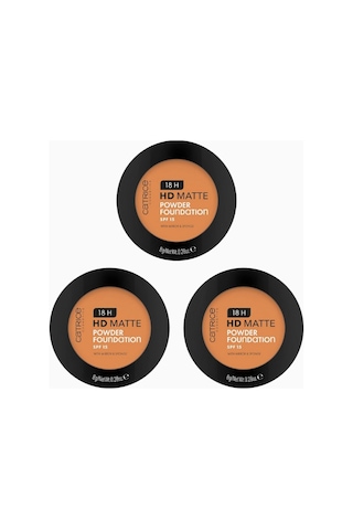 Catrice 18h Hd Mat Pudra Fondöten 3 Lü Set Uzun Ömürlü, Spf 15, Matlaştırıcı, Vegan, 24 G 065 W