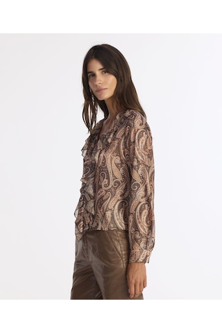 Yargıcı Regular V Yaka Uzun Kol Bluz 25kkbl6016x 003 Kahverengi